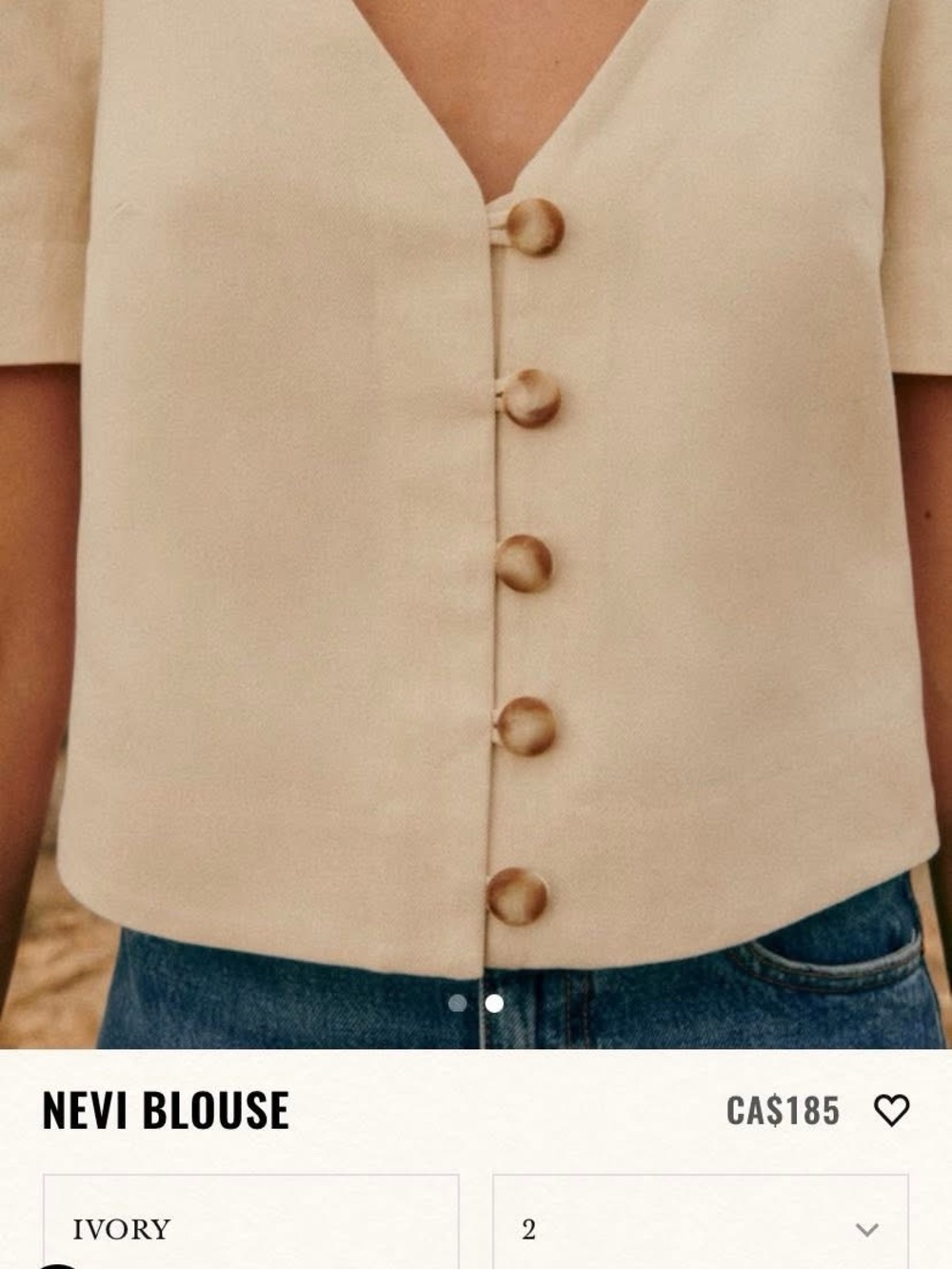 Sezane Cream Nevi Blouse - NWT - Picture 2 of 4